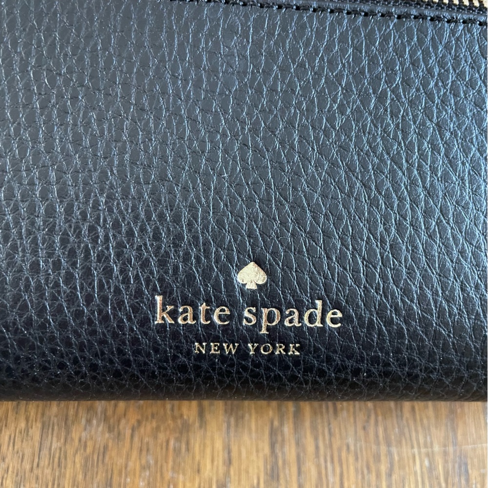Kate Spade Marti Large Slim Flap Wallet Black Leather - Picture 4 of 12